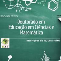 O Programa de Pós-Graduação em Educação em Ciências e Matemática  abre inscrições para doutorado em Matemática